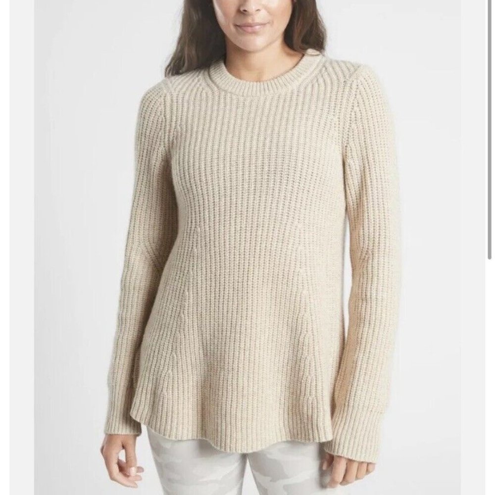 Athleta Sierra Wool Blend Ivory Cream Sweater